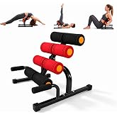 Mini Inversion Table with Rollers for Back Pain Relief Easy to Assemble Back Extension Machine with 297LBS Weight Capacity Spinal Decompression Table for Home Gym Red