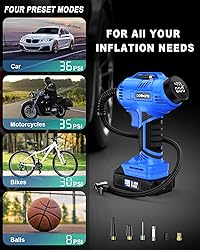 Tire Inflator Portable Air Compressor, 150 PSI