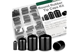Mrdilla 90Pcs Rubber End Caps, 5 Sizes 1/8", 1/4", 3/8", 7/16", 1/2", Vinyl Protective Caps for Screws, Bolts, and Tube Ends