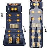 Full Body Massage Mat with Heat, Massage Pad with 9 Vibrating Modes and 10 Vibrating Motors, Massage Mat with Detachable Neck Massager and Multifunctional Leg and foot massager, for Home Office