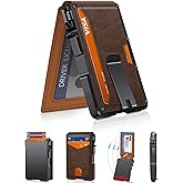 ZALVEX Wallet for Men, Mens Minimalist Wallet 9-13 Cards, Slim Compact Wallet with Money Clip & ID Window, RFID Blocking Smart Pop Up Card Wallet, Metal Aluminum Credit Card Holder Bifold Wallet