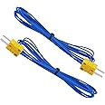 TWTADE 2pcs 2M K Type Mini-Connector Thermocouple Temperature Probe Sensor Measure Range -50~250°C MT-2m