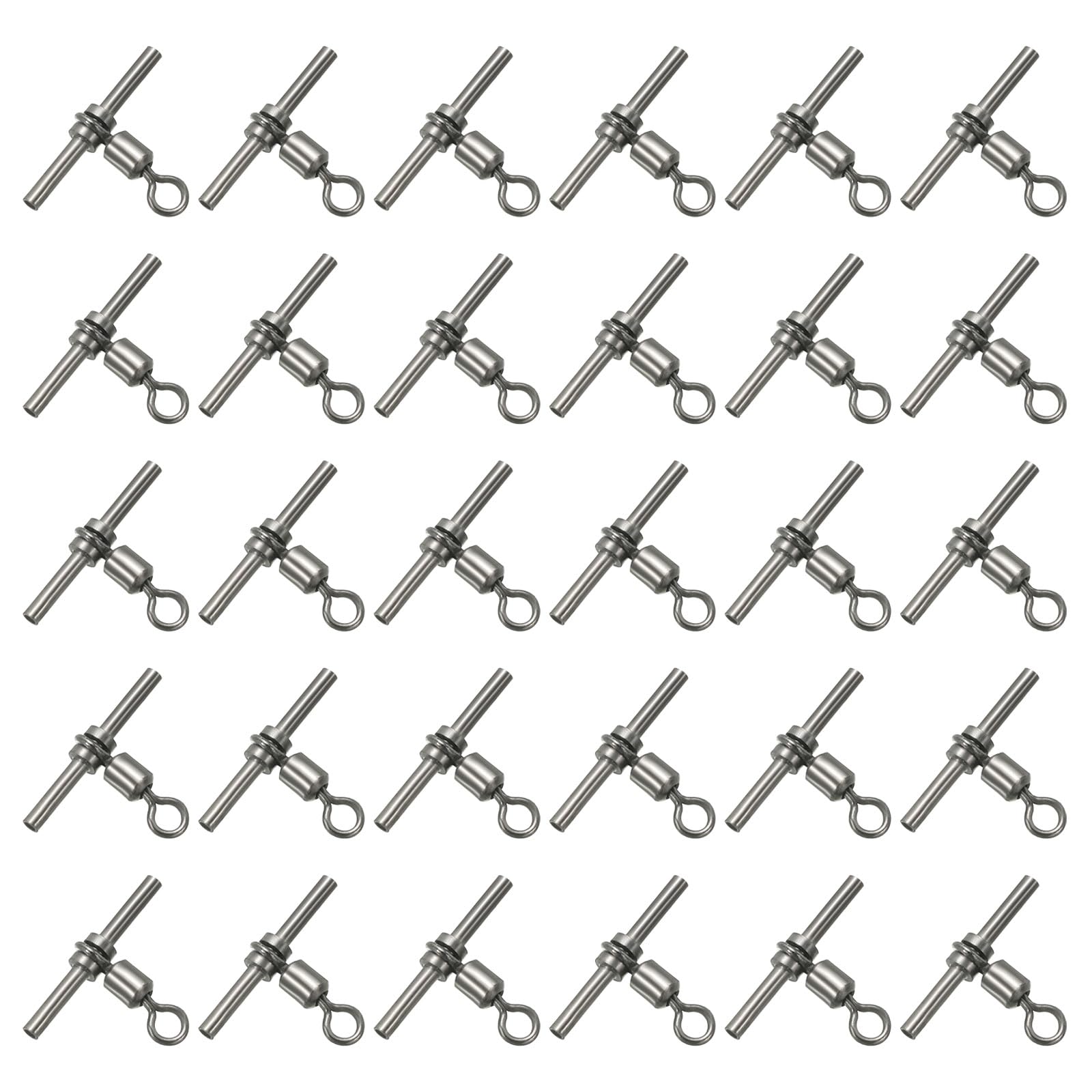 PATIKIL 70Lbs Fishing Swivels, 50 Pack 3-Way T-Shape Brass Swivels Sleeve Fishing Tackle High Strength Cross Line Swivels for Rigs Freshwater Saltwater (5#)