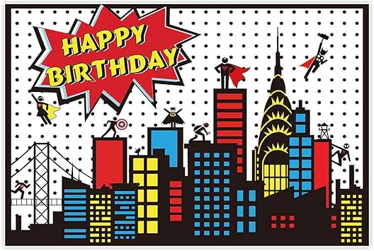 Amazon Com Allenjoy 5x3ft Superhero Themed Backdrop Super City