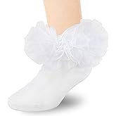 QHANSHIEE Grils Ruffle Socks Toddler Double Frilly Fluffy Princess Dress Cotton Sock Tutu Socks for Girls/Baby/Toddler