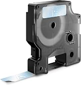 Dymo Authentic D1 Labels White on Clear Tape 12 mm x 7 m for LabelManager view 7