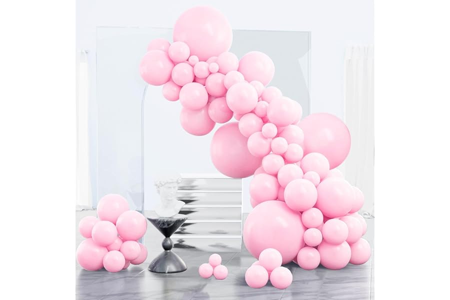 PartyWoo Baby Pink Balloons 152 pcs Different Sizes of 18 12 10 5 Inch Pastel Pale Light Pink Balloons Arch Kit Garland for Baby Shower Gender Reveal Birthday Princess Party Decorations Pink-Q05