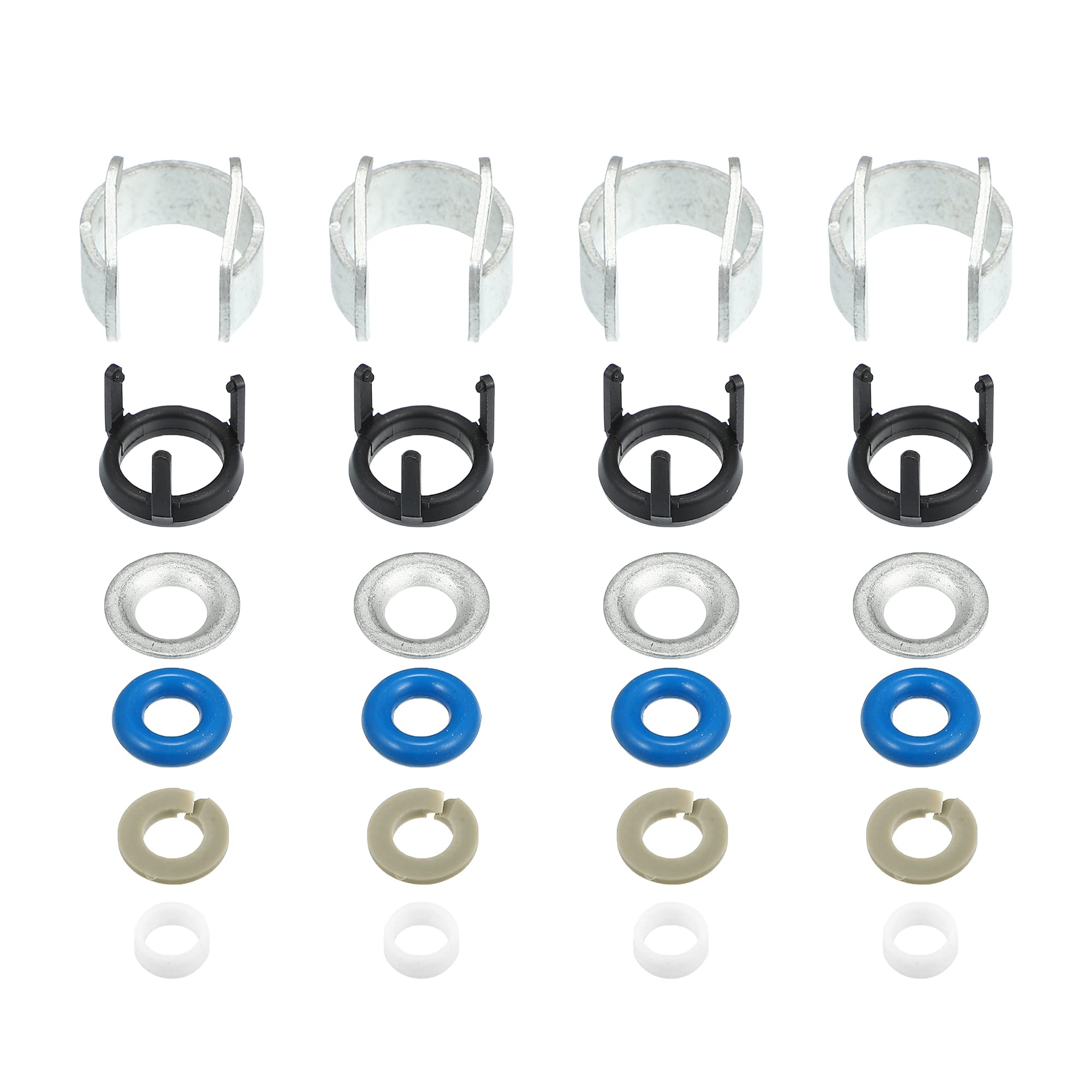 Photo 1 of X AUTOHAUX 4 Set Fuel Injector Seal Repair O-Ring Kit 06H998907A 06J998907 06G998907 for VW Beetle Golf Passat Jetta Tiguan for Audi A3 A4 S4 A5 S5 A6 Q3 Q5 TT
