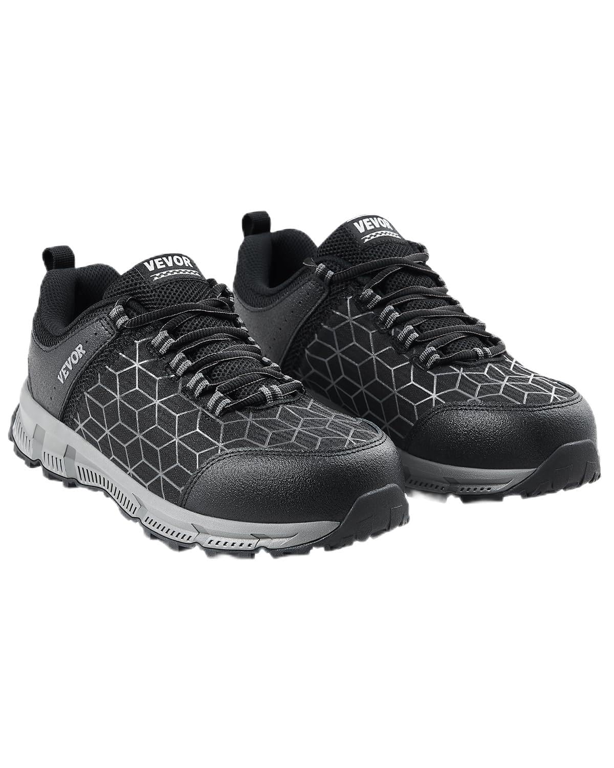 Photo 1 of (USED/FAIR) (BAGGED) SIZE 11 VEVOR Aluminum Alloy Toe Shoes for Men Lightweight Cushion Industrial Work Shoes Construction Sneakers Black