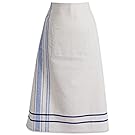 DII Cotton French Stripe Bistro Half Waist Apron with Pocket and Extra Long Ties, 30 x 28", Cooking, Baking Apron, Uniform for Bartender, Waiter, Waitress, Coffee shop, Restaurant-Nautical Blue