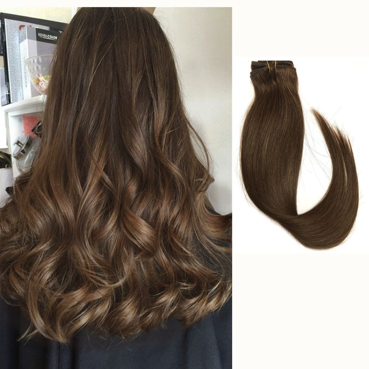 Buy Shebeauty 18 4 Medium Brown Hair Extensions Clip In Human