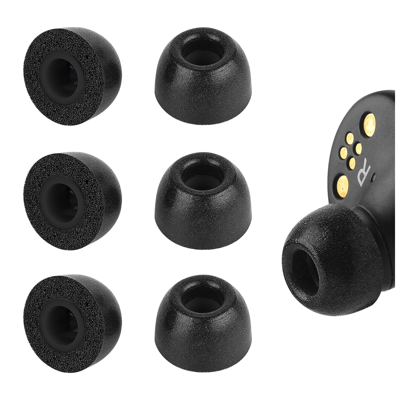Geekria 3 Pairs Comfort Memory Foam True Wireless Earbuds Ear Tips Compatible with Anker Soundcore Life P2, in-Ear Earphones Noise Isolation Foam Tips (Size S/Short)
