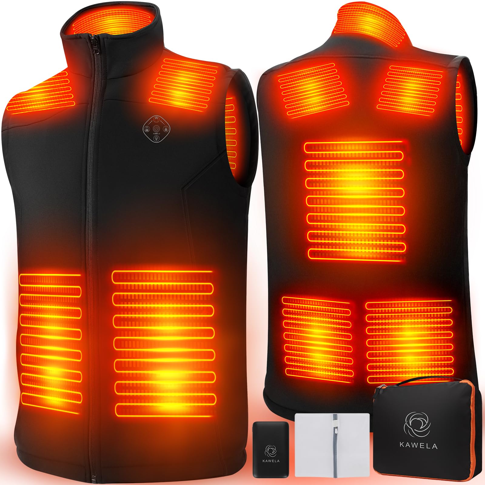 Photo 1 of KAWELA Heated Vest for Men with Battery Pack Included, Water & Wind Resistance Softshell Electric Vest for Hunting Hiking
