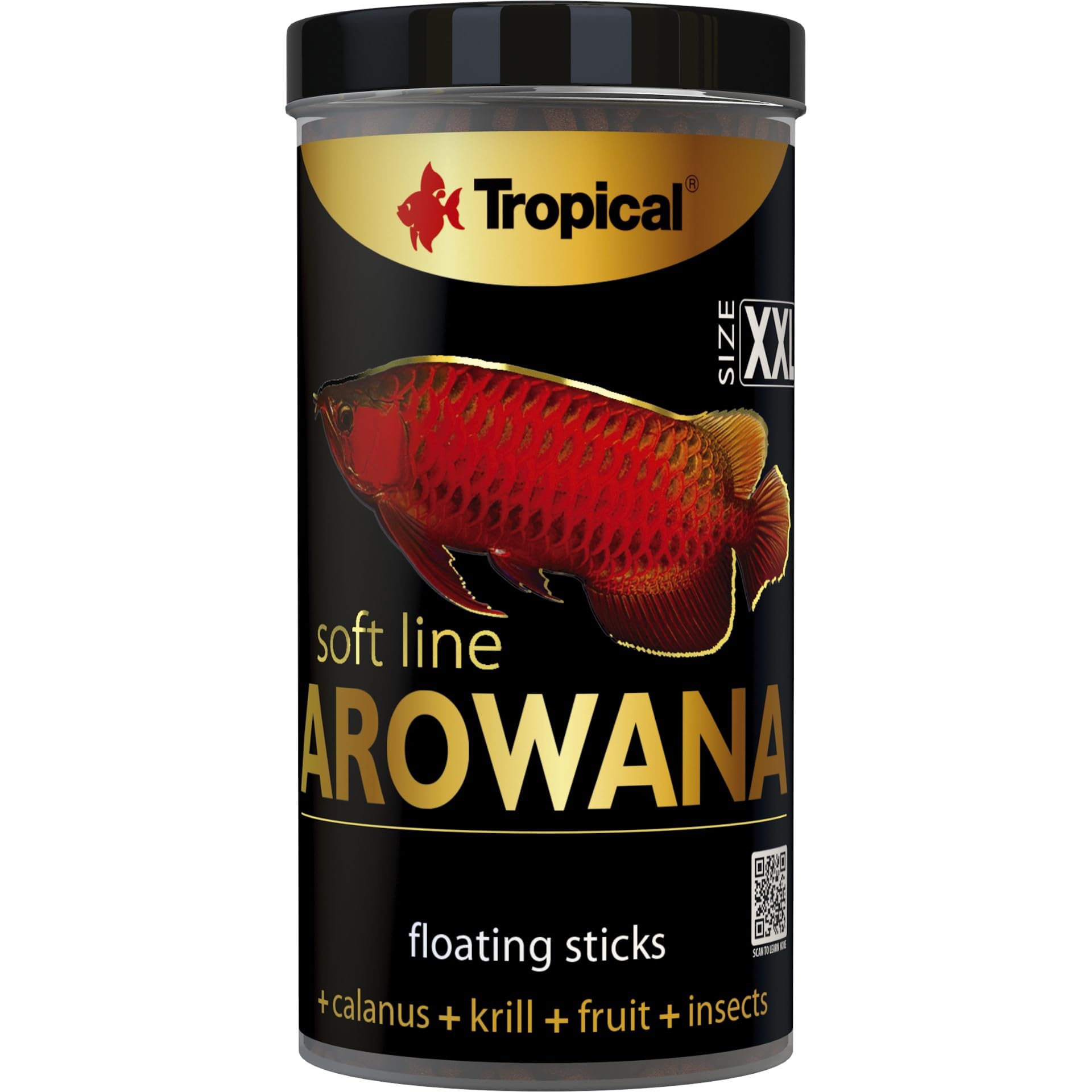 SOFT LINE AROWANA SIZE XXL 250ml / 80g - soft floating sticks for adult arowanas protein & color enhancement