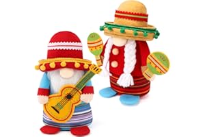 Ndeno 2PCS Fiesta Gnome Plush Decorations, Cinco de Mayo Tomte for Mexican Taco TuesdayTabletop Elf Gnomes Scandinavian Tiered Tray Decorations - (Mexican Gnomes)