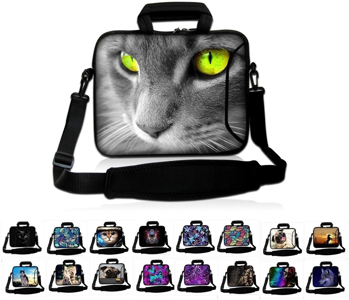 Funky Planet 17" 17.3" inch Shoulder Laptop Sleeve Case Bag Compatible with Apple MacBook air pro Dell Lenovo Samsung Asus Computer Tablet or Ipad