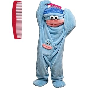 Adult Big Mouth Monster Onesie with Giant Comb,Halloween Cosplay Costume