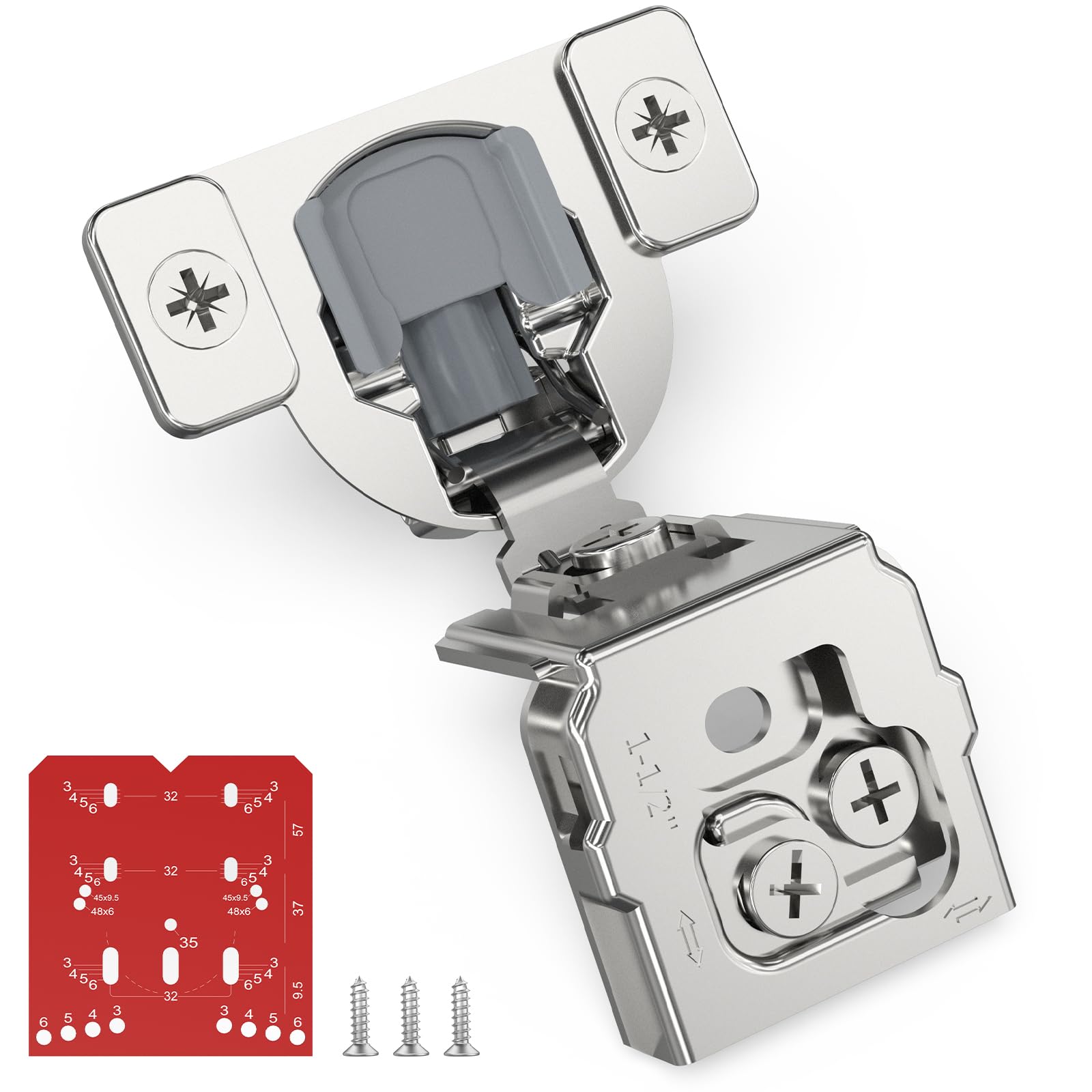 Photo 1 of Chibery 30 Pack 1-1/2" Overlay 3D Soft Close Concealed Hinge for Face Frame Door, Self Closing Hinges, 105° Smooth Slow Close Quite, Hidden Stainless Steel Hinge for Kitchen Cabinet Door, Satin Nickel