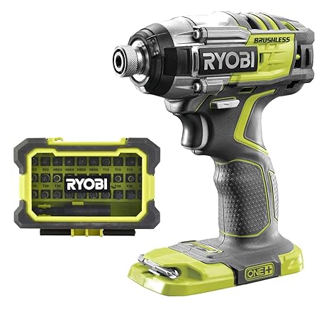 Ryobi Brushless Akku-Schlagschrauber DeckDriveTM ONE+ 18 V R18IDBL-0, inklusive 31-teiliges Bitset, Drehmoment: 270 Nm, bürst