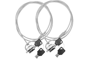BELLIFFY 2 Sets Laptop Lock Security Hardware Cable Lock with Keys Anti Theft Keyed Cable for Laptops and Other Devices