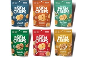 Parmcrisps Oven-Baked Parmesan Cheese Crisp Snack, Variety Pack, 1.75 oz (Pack of 6)