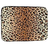 Nicokee Laptop Sleeve Bag 15.4 15.6 Inch,Leopard Pattern Animal Skin Print Protective Polyester Computer Cases Laptop Cover Briefcase Bag Tablet Travel Cover