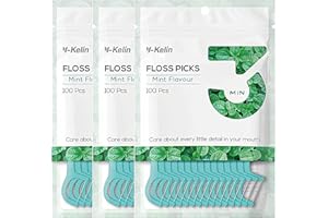 Y-Kelin Mint Dental Floss Value Pack, 300 Pcs Tooth Picks, Teeth Clean & Fresh Breath…
