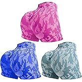 NVOYEGMOY 3 Packs Workout Gym Biker Shorts Women, High Waisted Tummy Control Yoga Shorts for Women Running Gym and Workout