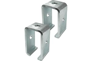 SIWOOD Channel Trolley Track Hanger Bracket for P1834-EG, 1-5/8" X 3-3/4" Intermediate Support Bracket for All 1-5/8" Channel Trolley Track (Silver, Set of 2)