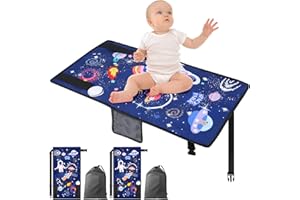 QSCFKL Airplane Seat Extender for Kids, Toddler Airplane Bed with Side Pocket for Baby Airplane Travel Essentials Portable Travel Bed for Flying Flight (Blue Airplane Seat Extender for Kids 2 Pack)