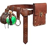 Renaissance Belt Pouch Coin Purse Potion Bottle Skirt Hike Set Medieval Festival Costume Accessories for Halloween (Brown)