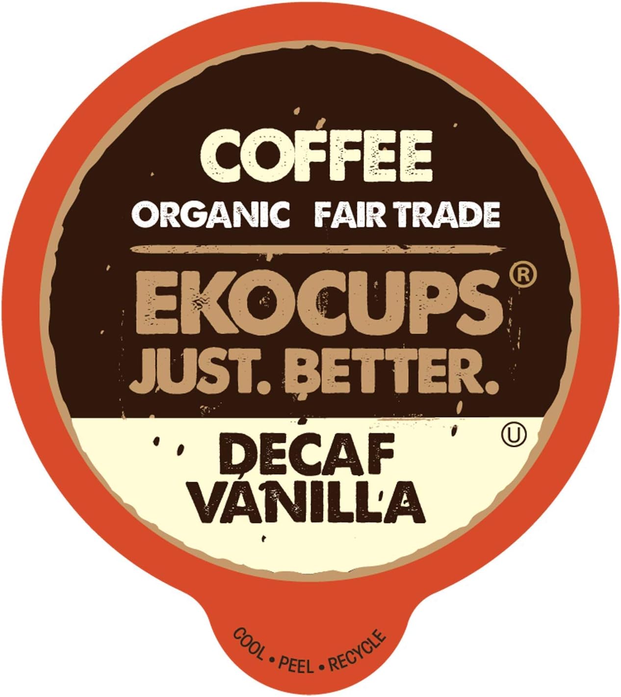 EKOCUPS Artisan Organic Decaf Vanilla Hot or Iced Coffee, Medium Roast, in Recyclable Single Serve Cups for Keurig K-cup Brewers, 20 count