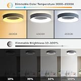 Matane 24W RGB LED Ceiling Light with Remote 3000K-6500K 2400LM Grey view 4