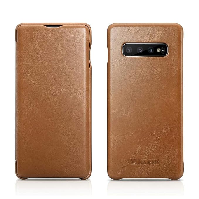 ICARER Galaxy S10 Case, Vintage Series Ultra Slim Genuine