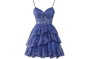 Sevintage Off Shoulder Lace Sparkly Tulle Homecoming Dress Short 2025 Corset Tiered Formal Party Gown