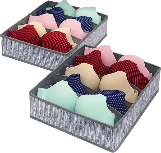 Onlyeasy Large Bra Drawer Organizer Dividers, 2 Pack