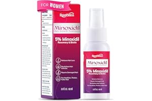 Women's 5% Minoxidil Spray for Hair Growth: RootStim Extra Strength Minoxidil with Rosemary & Biotin for Thinning Hair Regrowth and Fuller Hair 60 ML