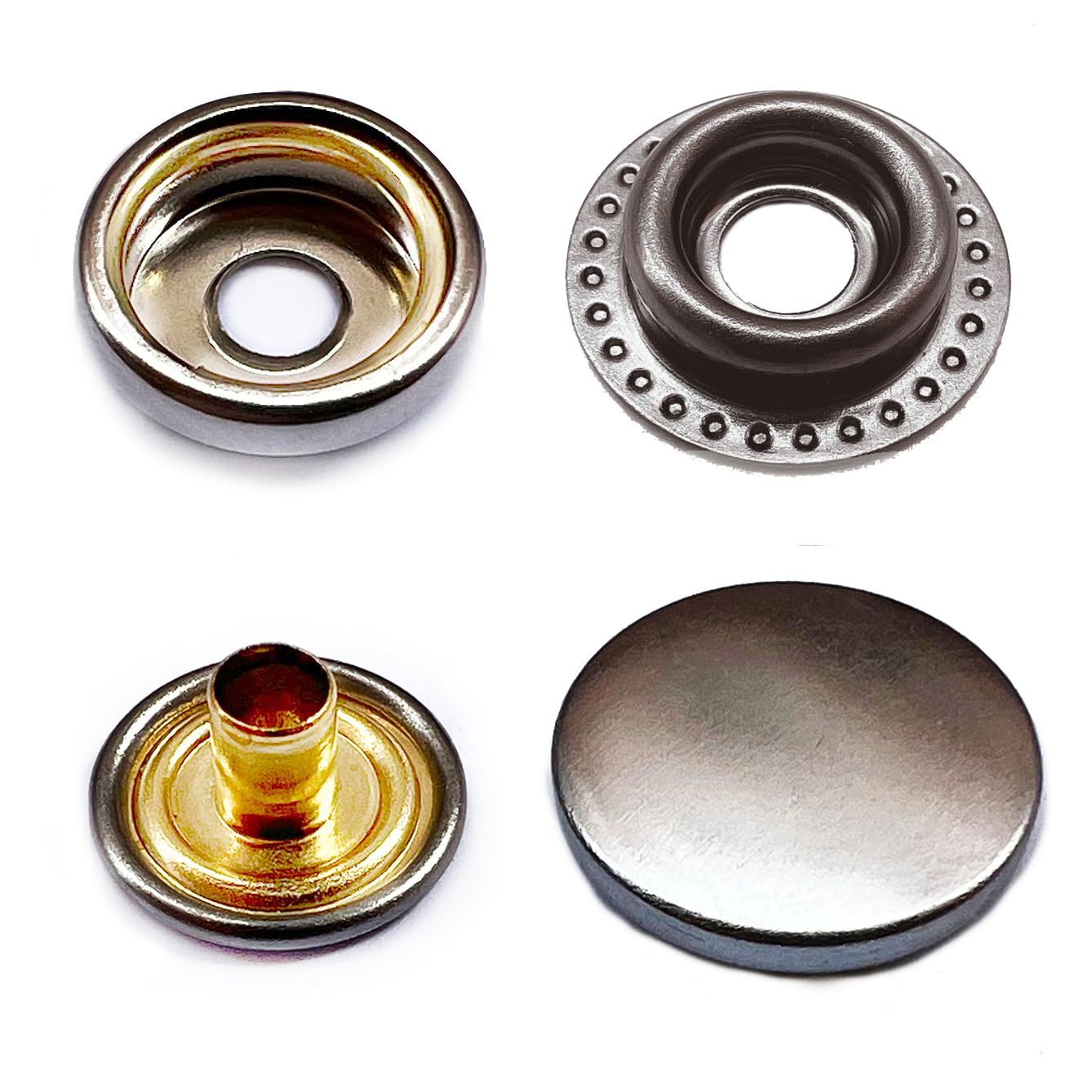 15 mm Black Press Studs, Metal Sewing Accessories Buttons for Sewing Jessey Snaps for DIY Crafts Fabric, Clothing Bags