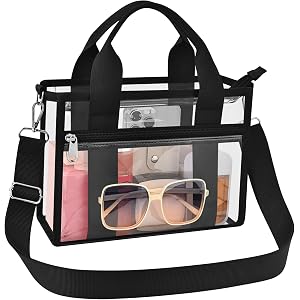 USPECLARE Clear Tote Bag for Stadium Events Clear Sports Fan Messenger Bag | Transparent Handbags with Reinforced Bottom for