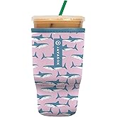 Sok It JavaSok Iced Coffee & Cold Soda Insulated Neoprene Cup Sleeve (Fin-tastic, Large: 30-32oz)