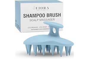 Fiora Naturals Scalp Massager Shampoo Brush - Silicon Scalp Scrubber & Exfoliator for Dandruff Removal and Hair Growth, Scalp Brush for Wet & Dry Hair, Shampoo Brush for Men, Women, Kids - BPA Free