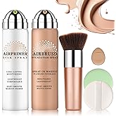 LZXLUKGIR Airbrush Foundation Makeup with Primer,Breathable Blendable Foundation Full Coverage with Anti-aging Ingredients for Smooth Radiant Skin (01 Natural)