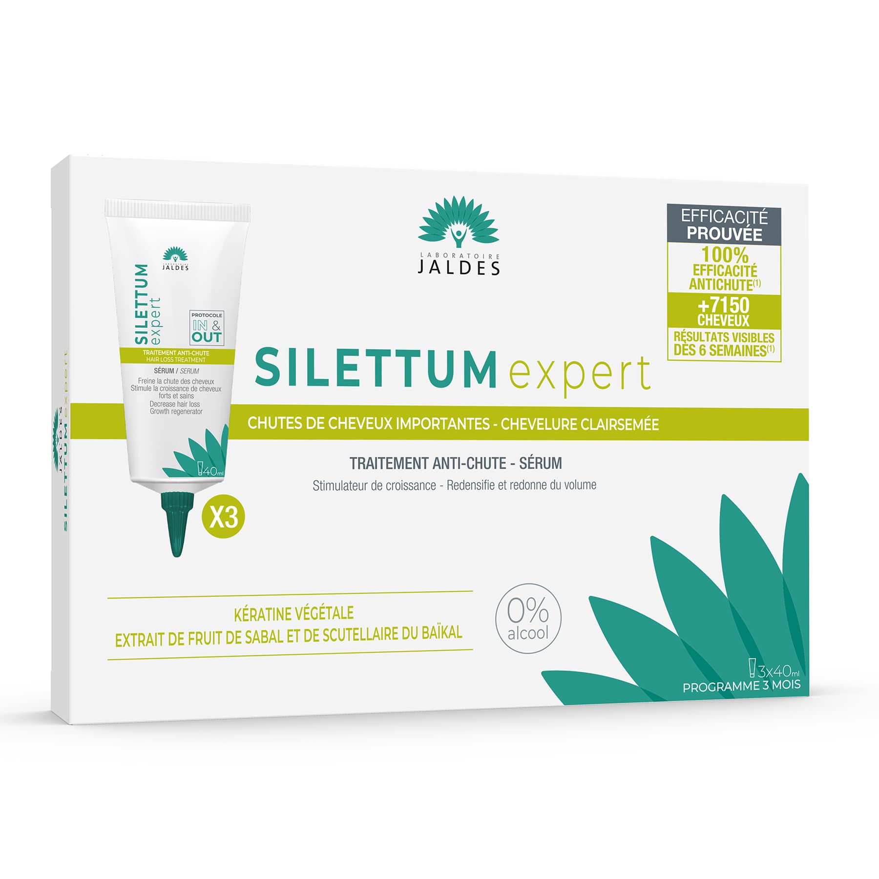 SILETTUM EXPERT | Serum | Hair Loss Treatment | Pack 3 tubes of 40 ml