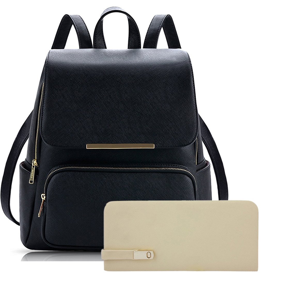 alice women's backpack handbag with clutch combo (prebkp9 clutch ) - black