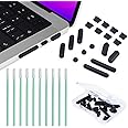 21PCS Anti Dust Dirt Plug Port Cover Compatible 2024-2021 MacBook Pro 14" 16" inch M4 M3 M2 M1 Pro/Max A3112/A3185/A3186/A2779/A2442/A2780/A2485 Silicone Anti Dirt Protective Cover Accessories -Black