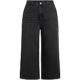 CIDER Denim Solid Pocket Straight Leg Jeans Curve & Plus