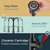FORIOUS Black Kitchen Tap Spring Kitchen Sink Mixer 360 Swivel 2 Modes view 7