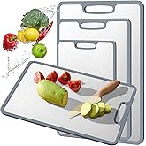 Titanium Cutting Board Double-sided non-slip silicone edging Pure Titanium Cutting Boards for Kitchen - Double-Sided Food-Grade Chopping Board Non-Stick Durable and easy to clean (Small)