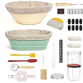 Complete Sourdough Bread Starter Kit, Glass Starter Jar Kit & Sourdough Baking Supplies for Baking, Bread Making Accessories 
