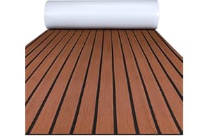 FOCEAN Boat Flooring EVA Foam Boat Decking Faux Teak Marine Flooring Boat Mat Boat Carpet Sheet for Motorboat RV Yacht Kayak 